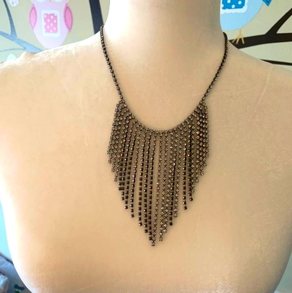 NWOT Black rhinestone necklace - Picture 2 of 3